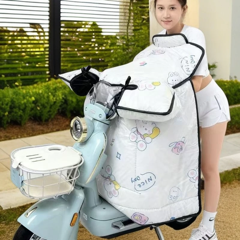 钢化膜款电动车挡风被冬季加厚防水加绒防晒电摩托车防风新款