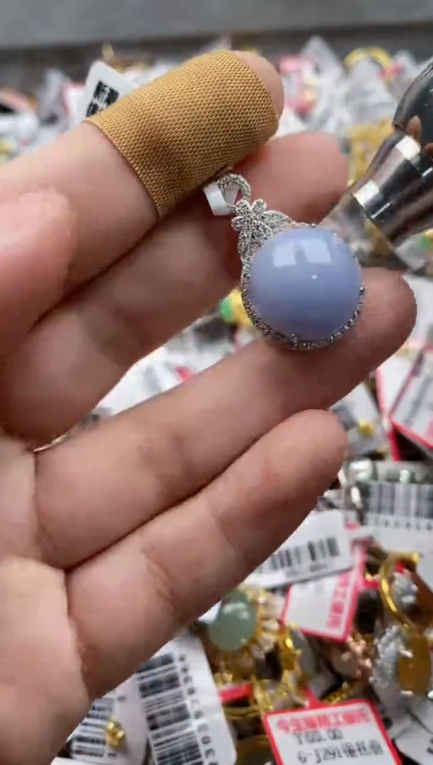 【闪购商品】翡翠戒指银S925镶嵌666666---7