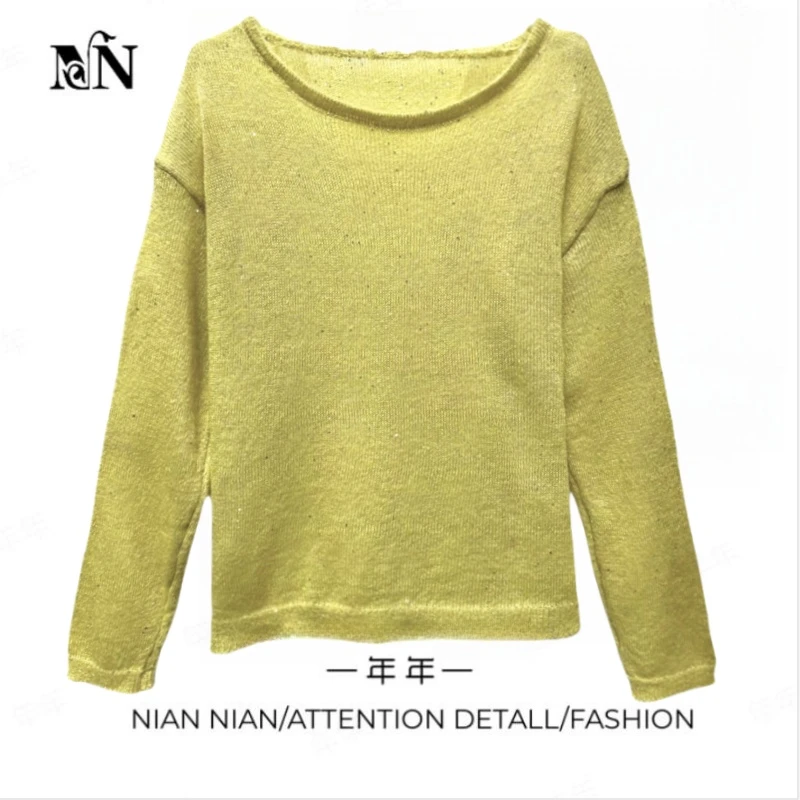 〖红尘画卷〗2025春季新款小众设计感圆领针织衫百搭毛衣女春季上衣