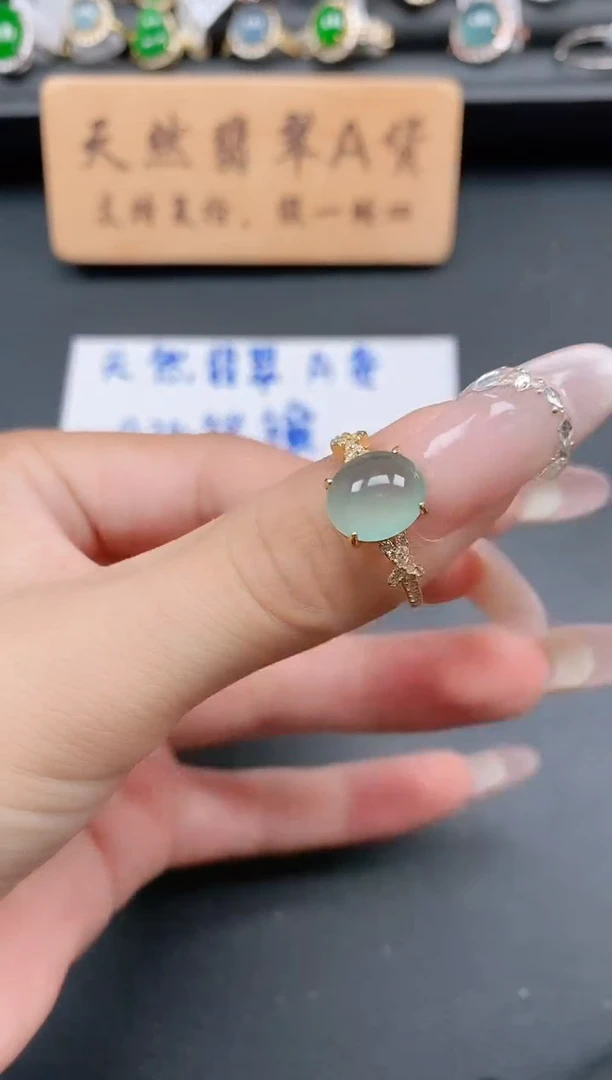 银S925镶嵌戒指翡翠111