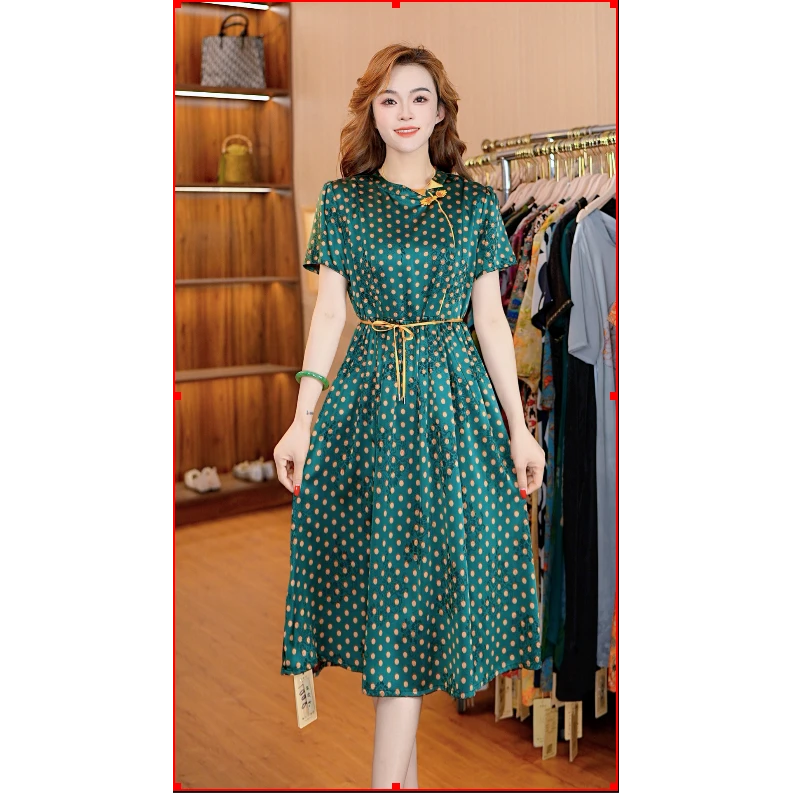 1998-32新款时尚系带显瘦连衣裙