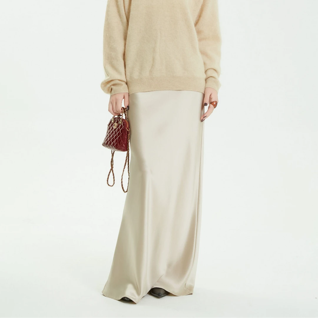 醋酸半身裙温柔风百搭