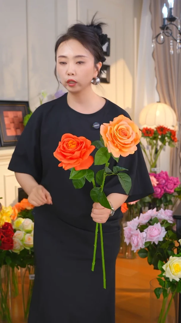 手感保湿海洋之歌玫瑰2枝(橙色深浅各1枝)