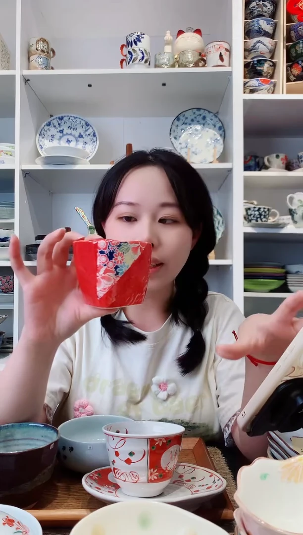陶瓷【微瑕】粗陶红色咖啡杯