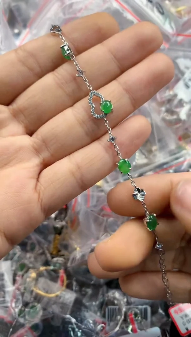 银S925镶嵌戒指翡翠2222---8