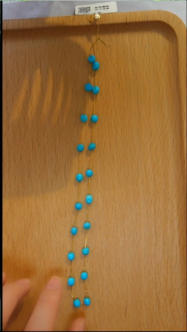 18K金镶嵌绿松石项链发货一件