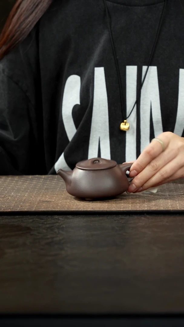 茶壶紫砂青灰紫泥满瓢150cc