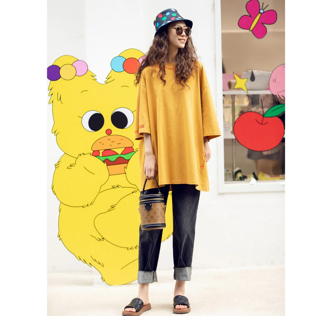 AMASS/阿玛施春款短袖宽松大码T恤5300400