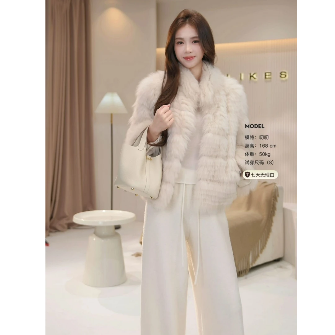 【LILYLIKES】【周年回馈】 名媛大小姐 100狐狸毛皮草名媛毛毛外套