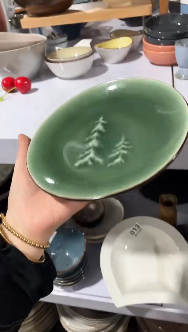 【闪购商品】碗微瑕（1件套）翡翠绿盘子