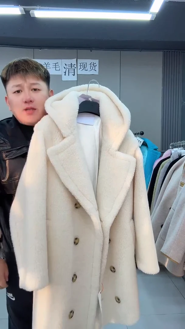 冬季女士100%羊毛福利外套005