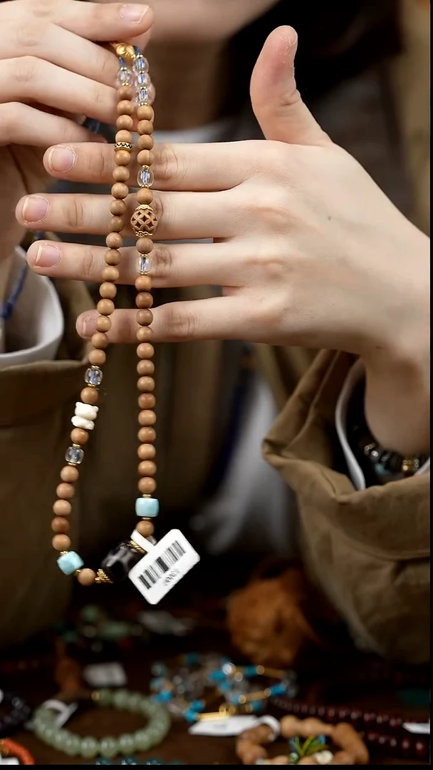 檀香木其他老山檀海纹石儿童项链/安佑2/