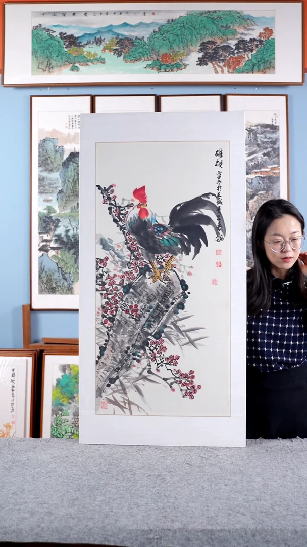 【闪购商品】国画于德忠《雄视》手绘带框122*62