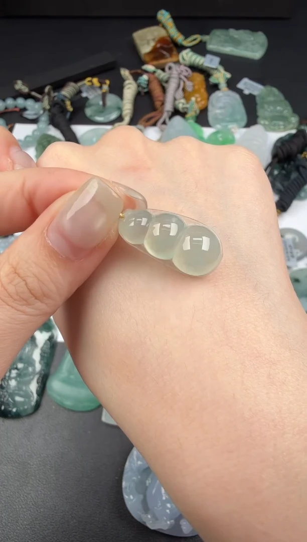 吊坠(不含链)18K金镶嵌翡翠翡翠饰品-219