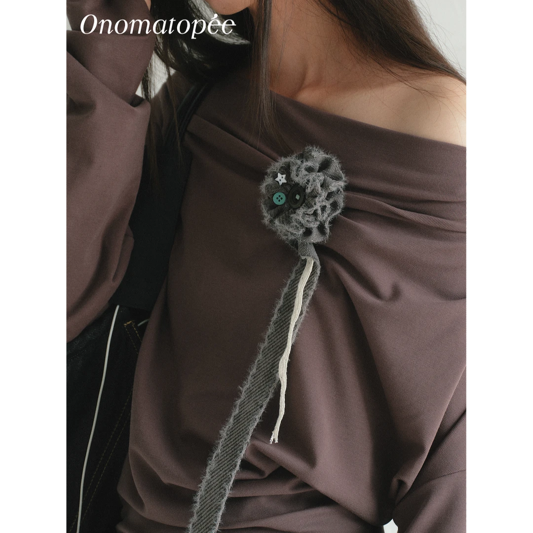 非金属树脂胸针 OTPé 星星纽扣 手工针织胸花 百搭配饰胸针徽章