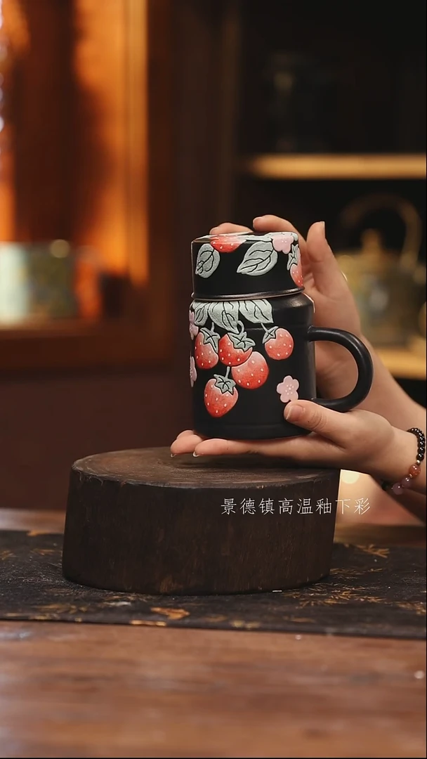 陶瓷景德镇高温釉下手绘陶瓷@L767@