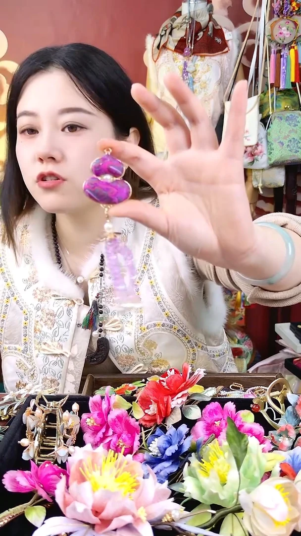 纯铜合金琉璃非遗绒花好美