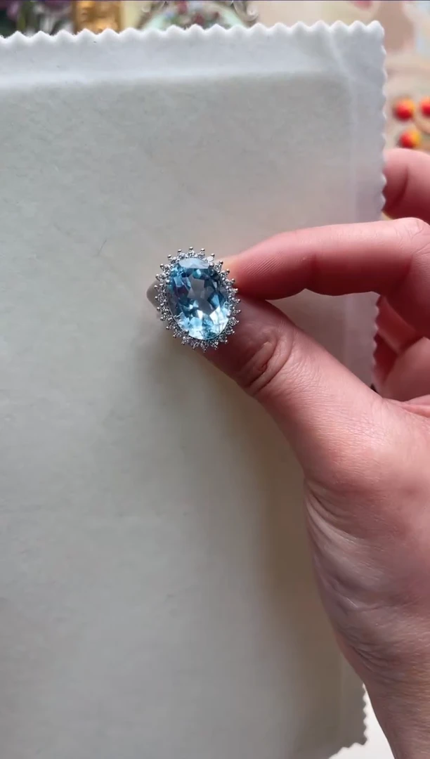 【闪购商品】托帕石戒指银S925镶嵌aj4222戒指