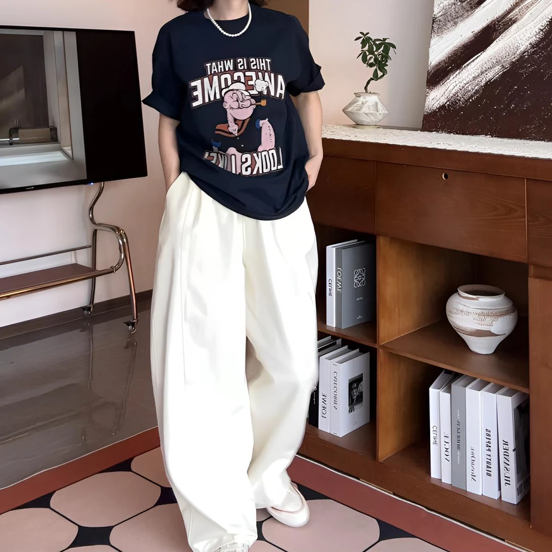 congcong【清风】日系 慵懒 阔腿 休闲裤 25KZ002