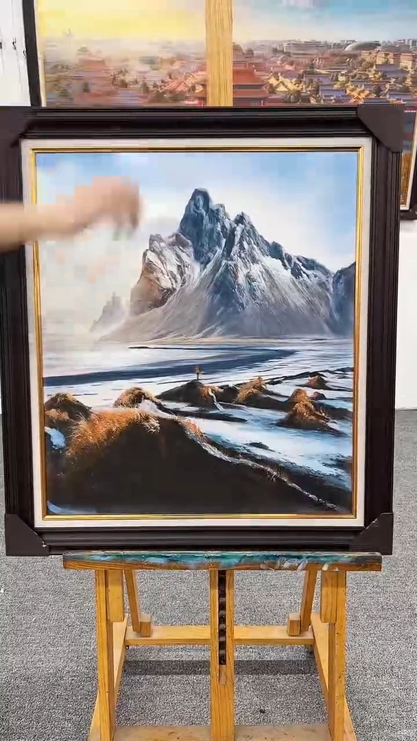 油画吴子逸-60x70-山水-带框
