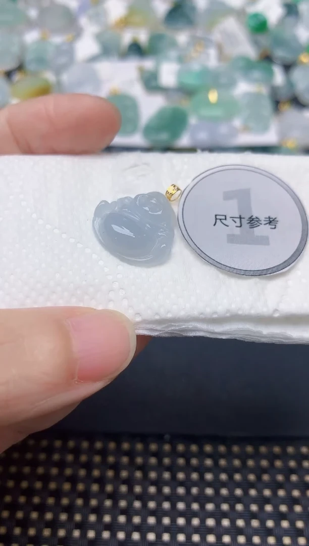 颈饰18K金镶嵌翡翠天然缅甸A货翡翠