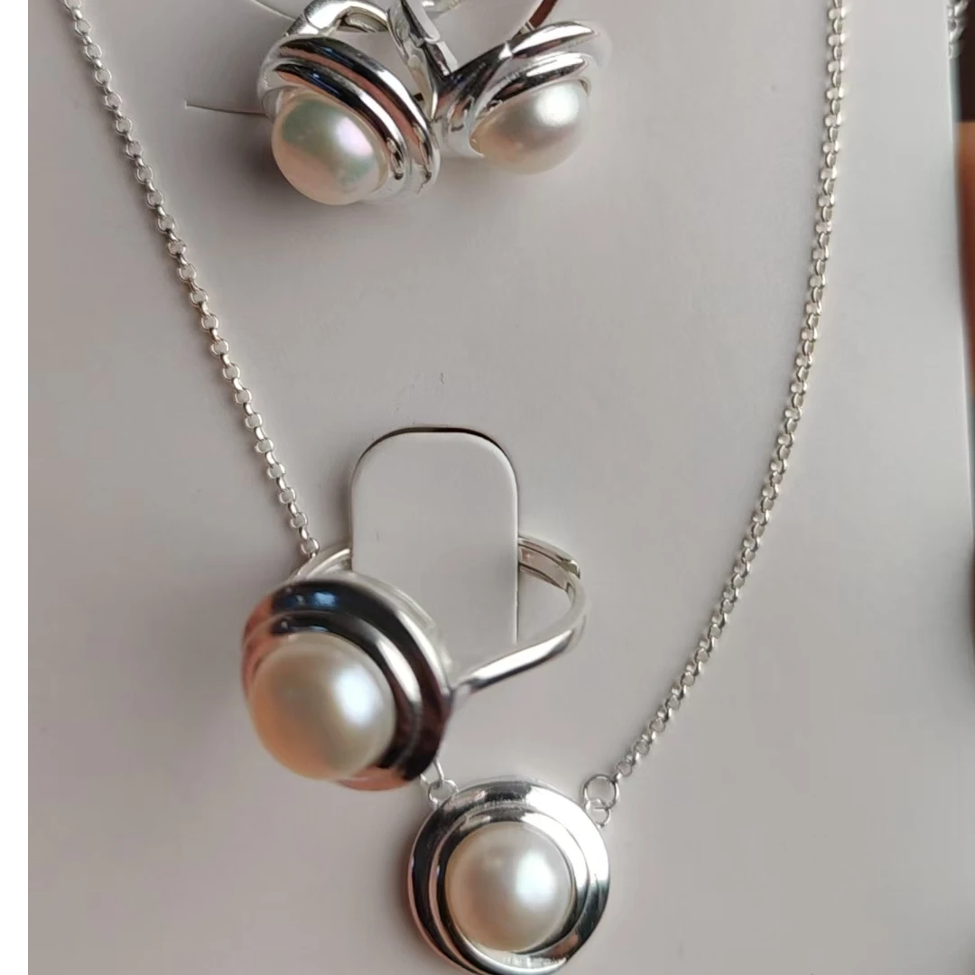 铜合金大理石项链 爱敏首饰套装