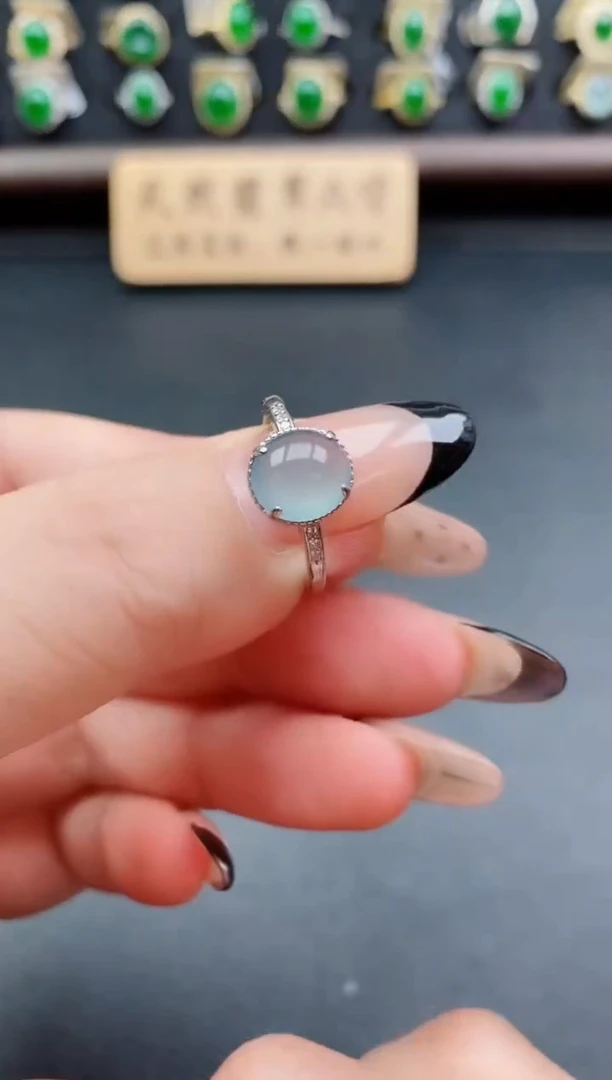 银S925镶嵌戒指翡翠1