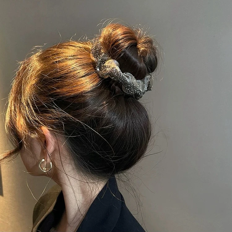 A简约轻奢感欧根纱优雅大肠圈气质扎马尾发绳高弹皮筋头绳1009