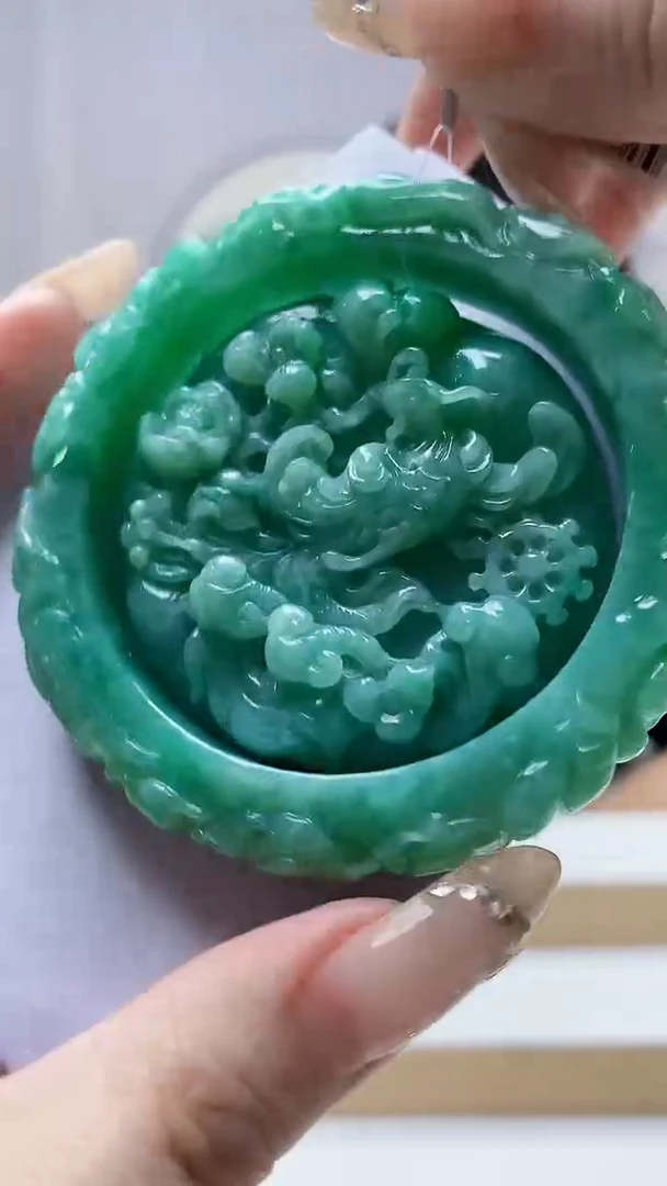 未镶嵌定制翡翠4688DD-毛货套镯（54圈）91