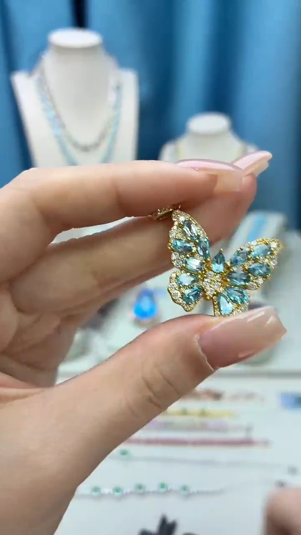 吊坠(不含链)银S925镶嵌托帕石166JH0104产品一个（多样性）