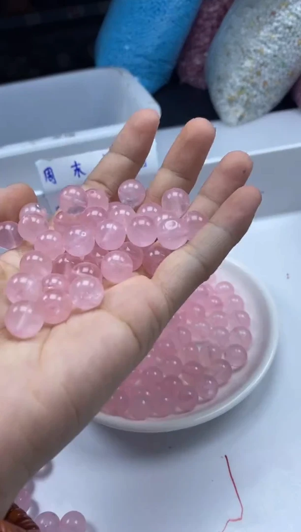 未镶嵌颈饰水晶w932粉水晶10mm*20颗