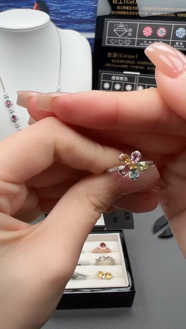 银S925镶嵌戒指碧玺49