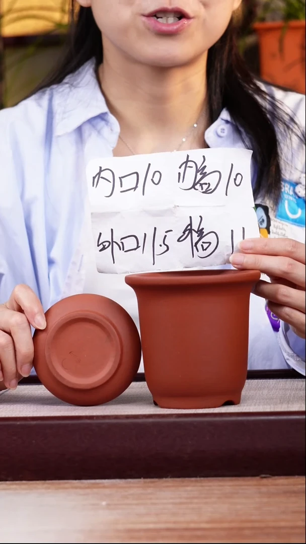 紫砂花盆新款清水泥素面迷你小金钟一只带托