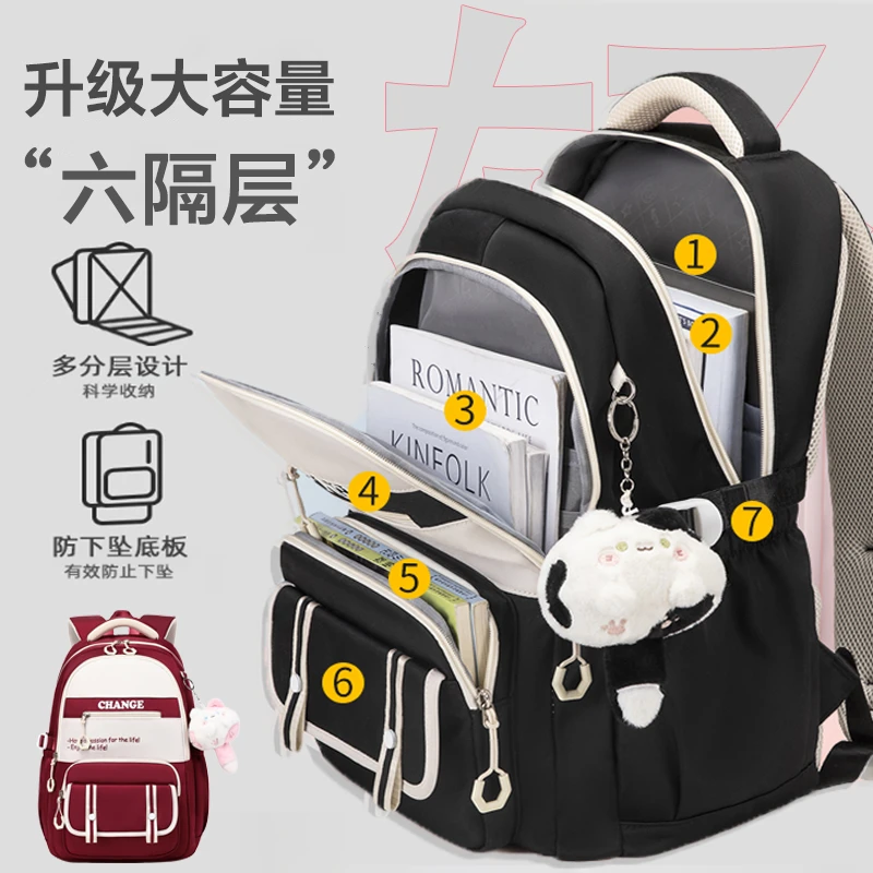 2025新款书包女轻便小学生可爱三到五六年级大容量儿童双肩包背包