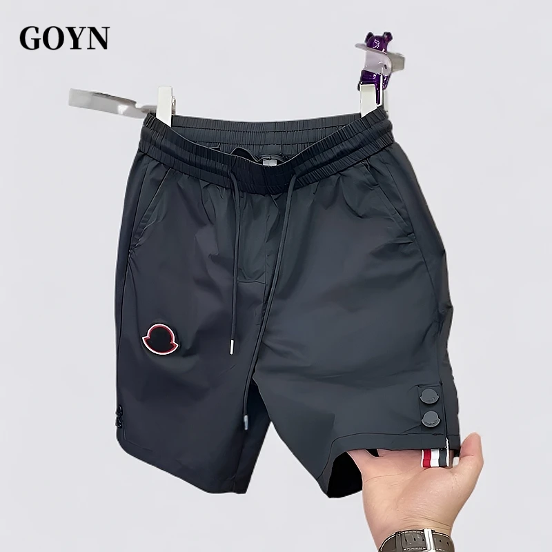 GOYN高级感男装潮牌刺绣休闲短裤子男士夏季速干透气五分运动短裤