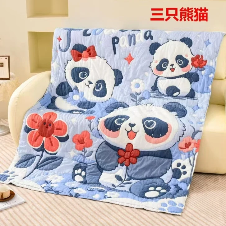 【三只小熊】150*200超柔感柔软舒适泡芙被亲肤棉纱四季通用盖被