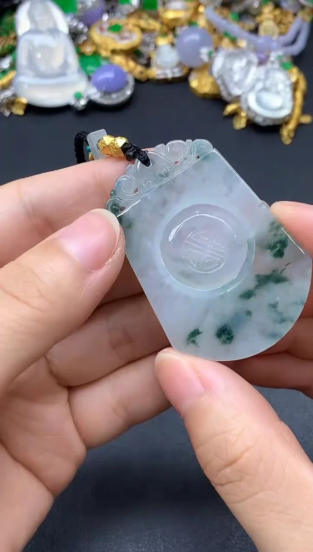 颈饰足金镶嵌翡翠108-中国好珍宝