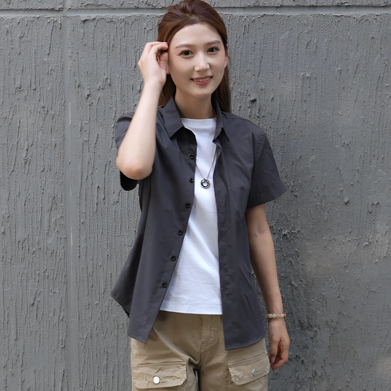 2025夏季男士新款高品质竹纤维抗皱免烫商务修身短袖衬衫