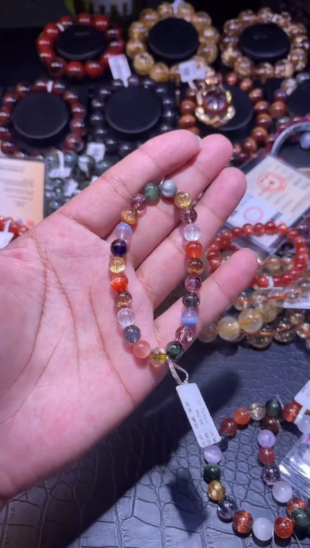 未镶嵌手链水晶水晶多宝手链7mm