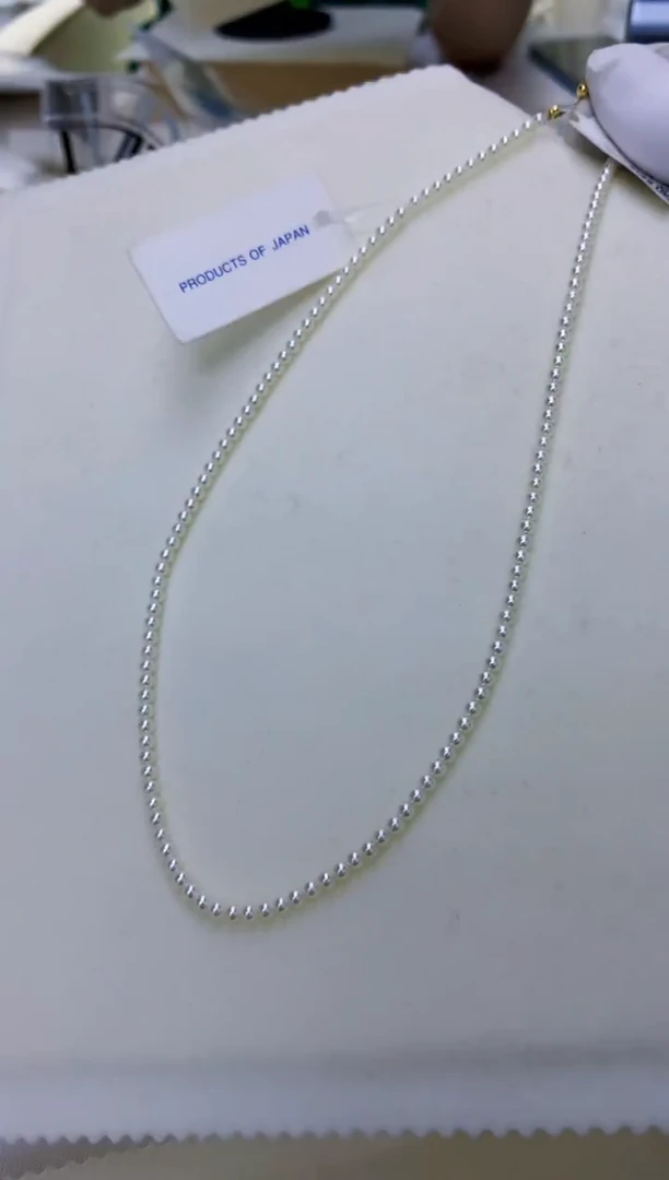 18K金镶嵌饰品海水珍珠3-3.5rose满珠链带大证