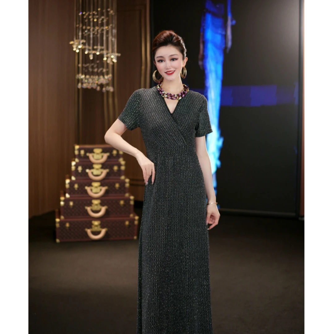 (娴儿)-显瘦气质高贵轻奢法式设计师连衣裙D1652