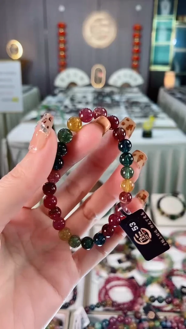 未镶嵌老矿碧玺单圈手串7mm+碧玺dan多样性发货一条