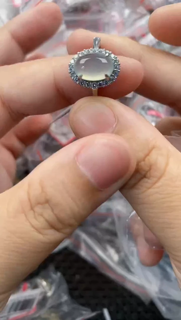 银S925镶嵌戒指翡翠11    5