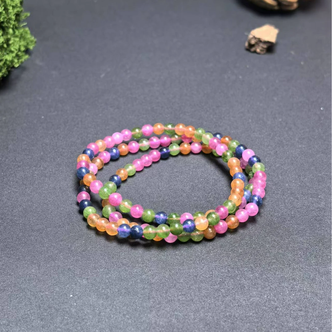 LS-4019高品质活彩碧玺3圈卡4-5手串素圈（拍一发一多样性发货）