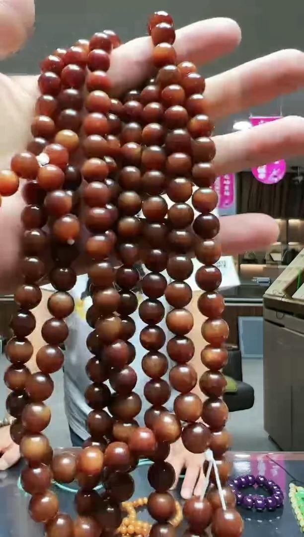 蛇纹石玉未镶嵌挂件108粒-卡10 -多样性发货其中发一