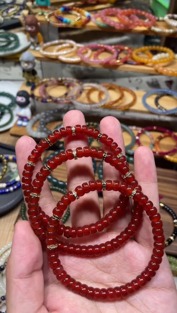 未镶嵌手串玛瑙/玉髓6mm红玛瑙手串设计款