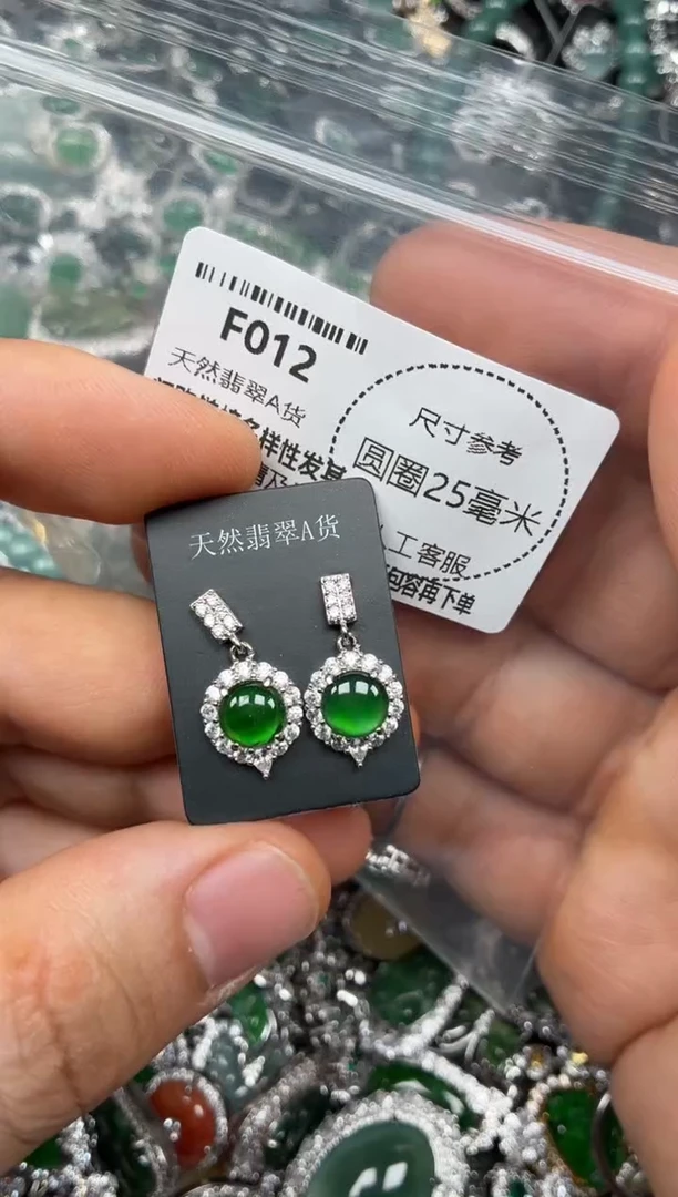 颈饰未镶嵌翡翠F012耳钉