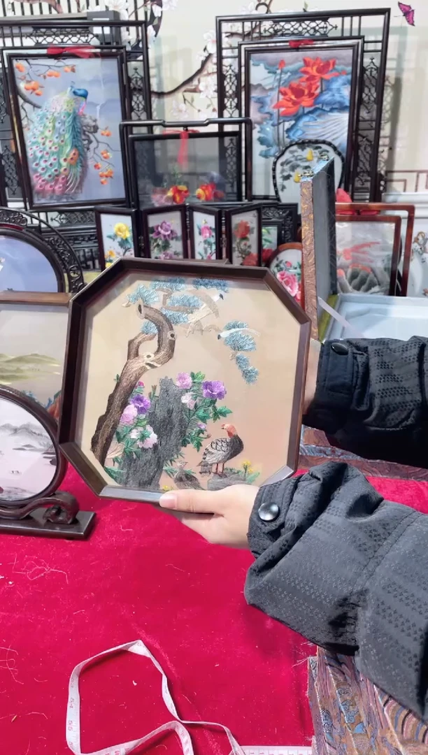 织绣精品苏绣双面绣，成品摆台，摆件37