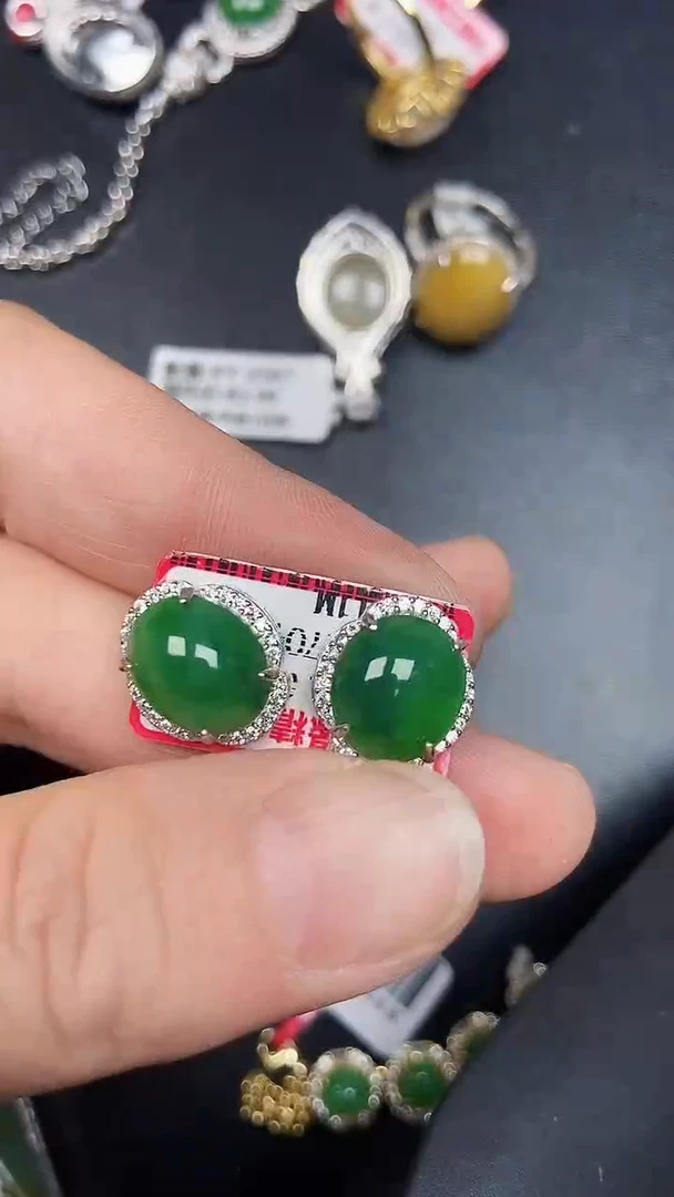 银S925镶嵌戒指翡翠2300