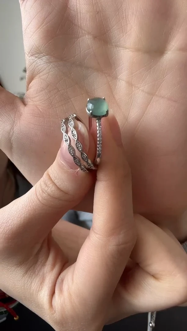 【闪购商品】翡翠戒指银S925镶嵌戒指